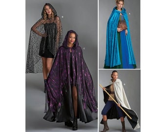 Adult Hooded Capes Costume, For Halloween or Cosplay, Long, Layered, and short Cape - One Size - Simplicity Sewing Pattern 8721