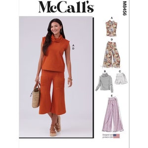 Easy Misses&#39; and Women&#39;s Knit Top, Shorts and Pants - McCall&#39;s Sewing Pattern M8456