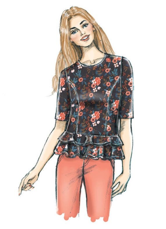 OUT OF PRINT - Misses' Tops, Women's Tops With Flounce