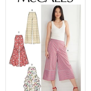 Loose-Fitting, Pull-On Pants, Culottes, Boho Chic Separates, Modern Fashion Sportswear – McCall's Sewing Pattern M7786