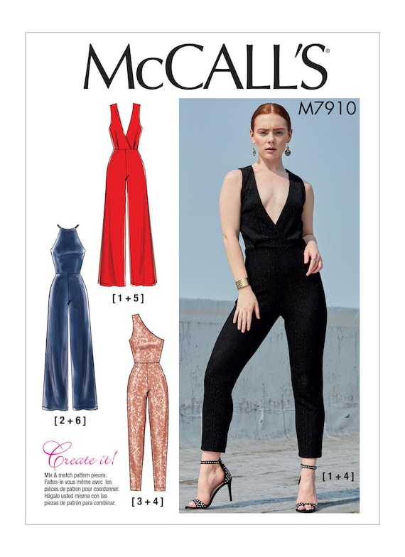 Misses' Pull-on Knit Jumpsuits - McCall's Sewing Pattern M7910