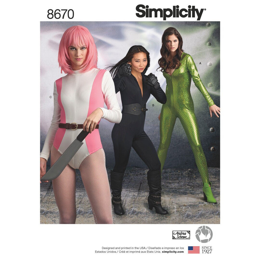 Misses' Cosplay/costume Knit Jumpsuit and Bodysuit - Simplicity Sewing ...