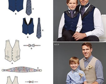 Boys' and Men's Vest, Bow Tie, Cummerbund & Ascot - Simplicity Sewing Pattern 8023