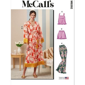 Misses&#39; Sleepwear - Robe, Dress, Top, Shorts and Pants - McCall&#39;s Easy Sewing Pattern M8392