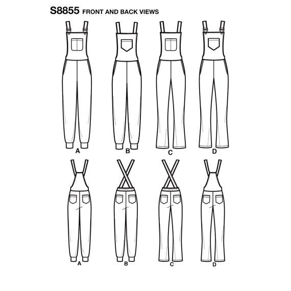 Misses' Knit Overalls in Two Lengths With Leg Variations Etsy