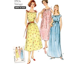 Misses' Vintage Nightgowns - Simplicity 'Simple To Make' Sewing Pattern 8799