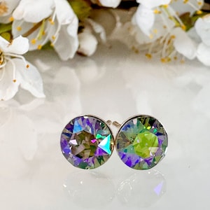 925 Sterling Silver Stud Earrings Paradise shine Crystals from Swarovski® 6mm