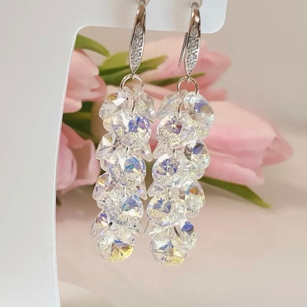 Swarovski Earrings, Handmade Earrings, Dangle earrings, crystal earrings Made from Genuine Swarovski Crystals Crystal AB