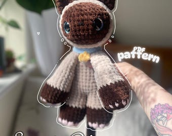 Patron au crochet chat siamois - peluche chaton amigurumi (téléchargement numérique PDF)