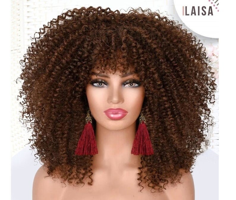 KENYA Brown 14 inch Brown Afro Kinky Curl wig Etsy