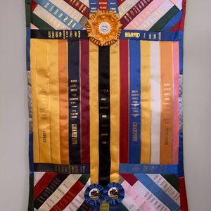 Custom Ribbon Blanket - Custom Hand Made Blanket with Your Ribbons - Swimming, Horse, Gymnastics, Any Type of Ribbon!