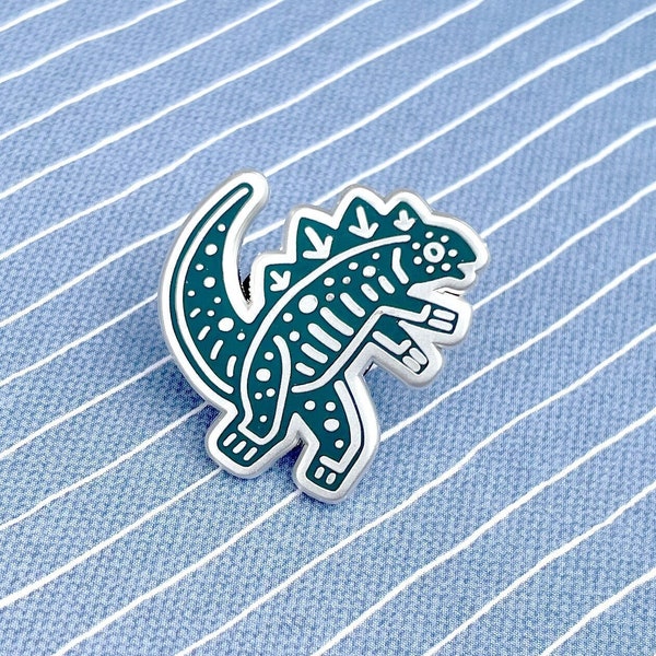 Kaiju Enamel Pin |  Giant Monster Spirit Animal | Radioactive Dinosaur Lapel Pin