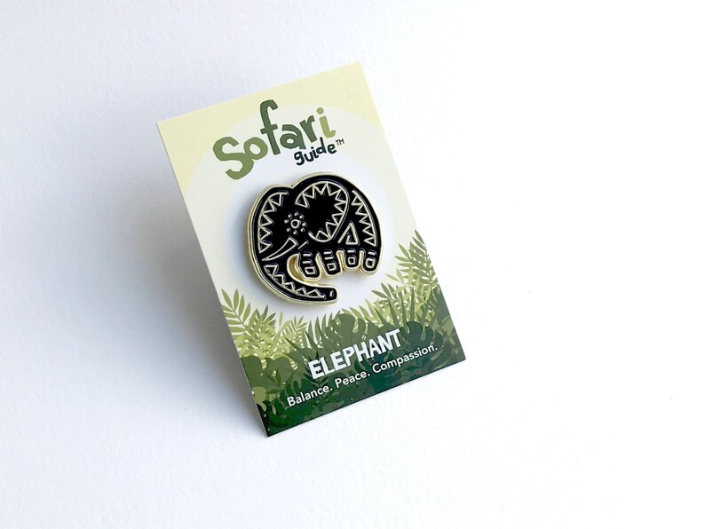 Animal Lapel Pin Rainforest Pin Sofari Guide: Elephant Animal Pin Animal Enamel Pin Elephant Enamel Pin Jungle Pin