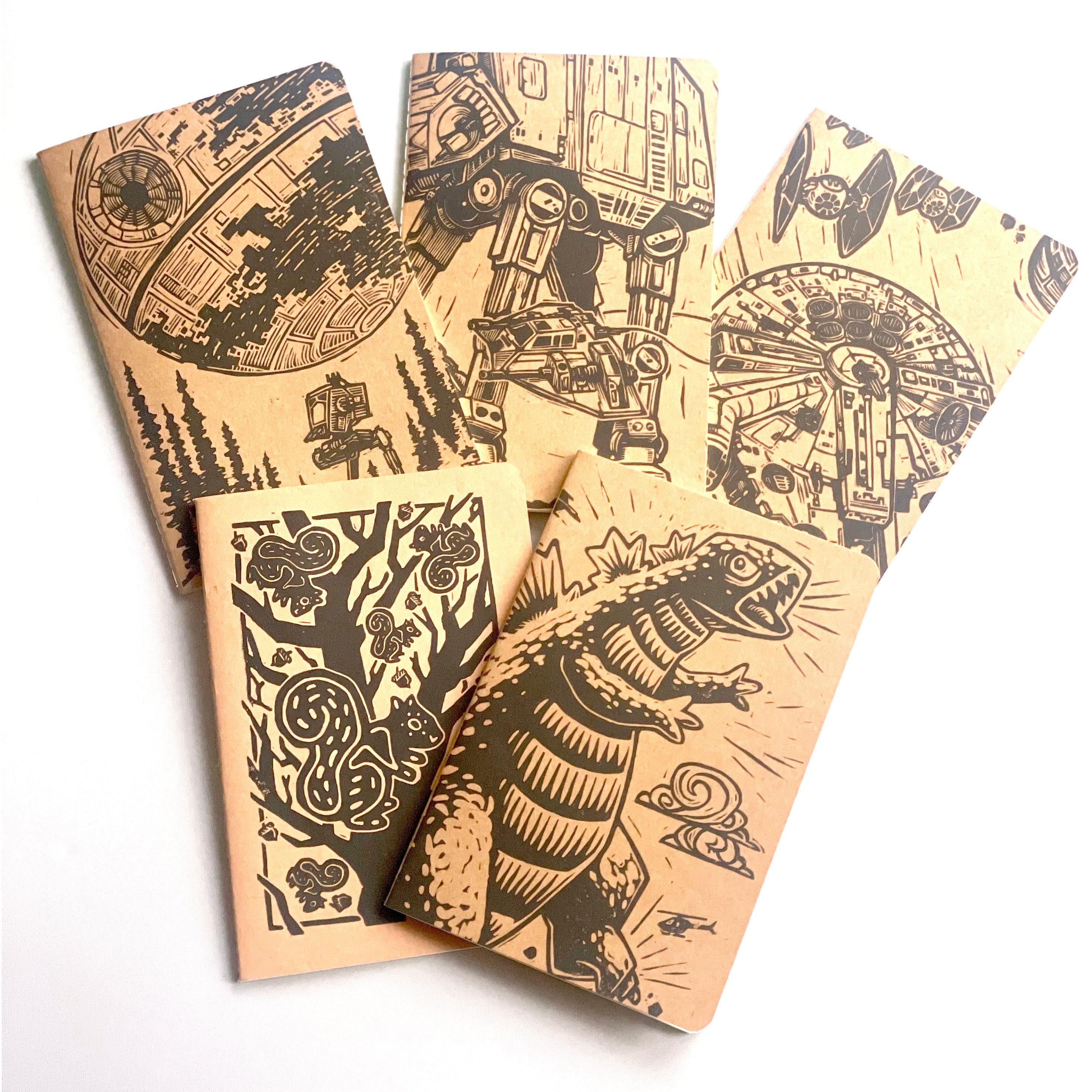 Handprinted Deadpool Sketchbook | Linocut Cover Notebook | A5 Marvel ...