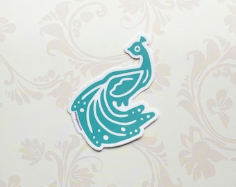 Peacock 3 inch sticker  |  Waterproof vinyl sticker  |  Spirit animal