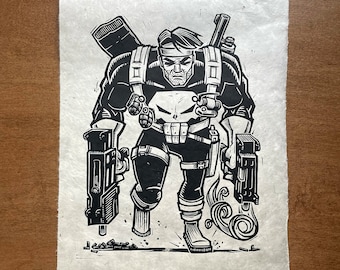 Art for Man Cave | Punisher Print | 11x14 Inch handmade superhero print