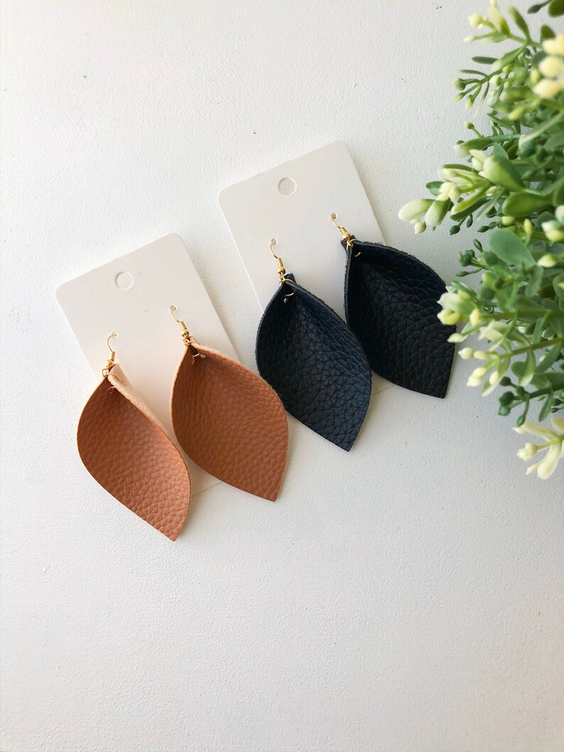 Pinched Faux Leather Earrings Faux Leather Earrings