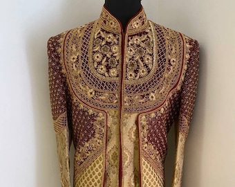 Heavy embroidery groom sherwani Indian Pakistani wedding royal Sherwani wedding Sherwani Nawabi suit Jodhpuri suit groomsmen outfit