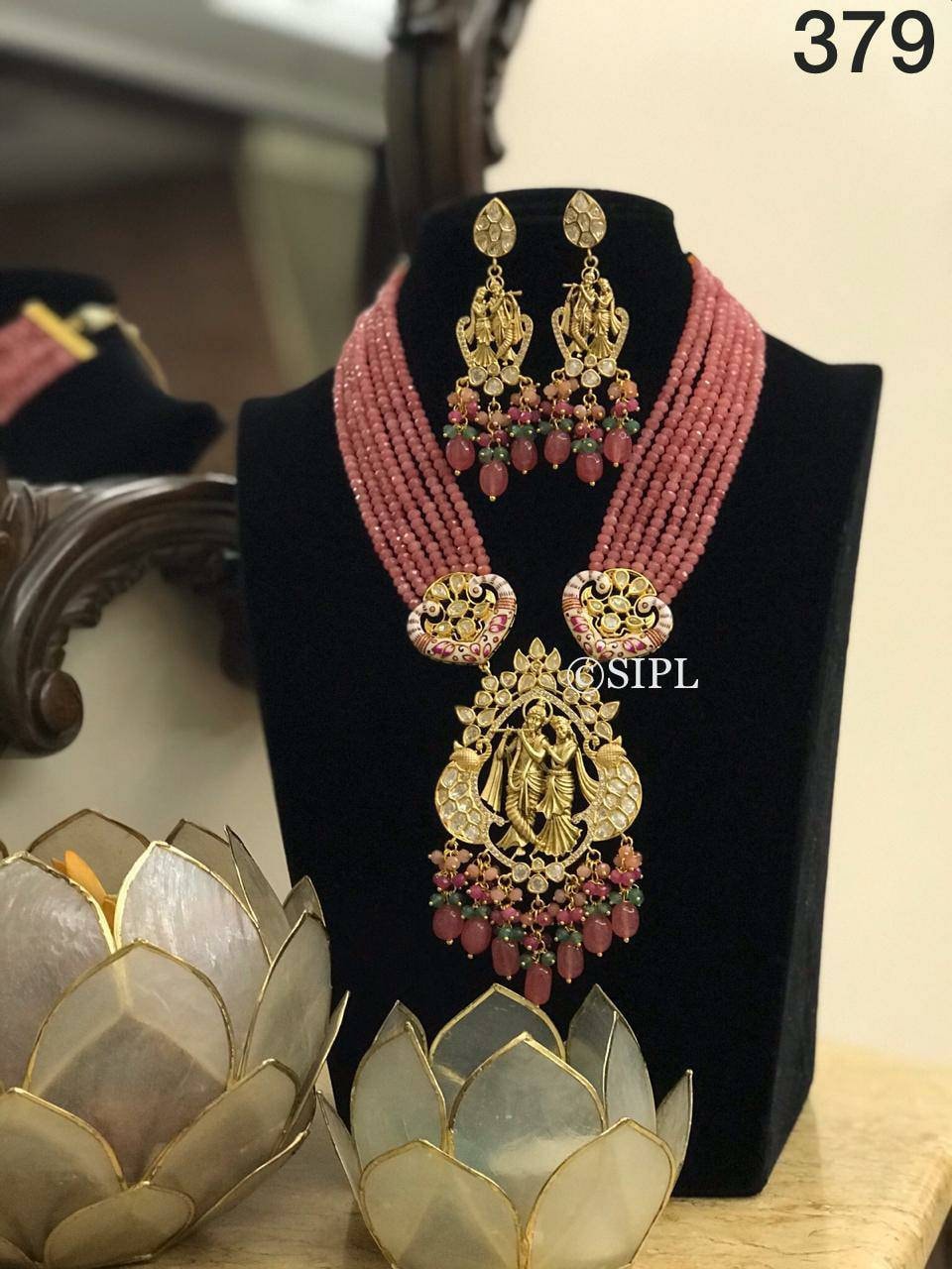 Jadau Kundan and Meena Work Necklace 