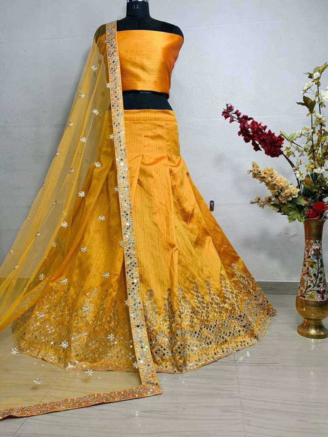 mirror lehenga choli