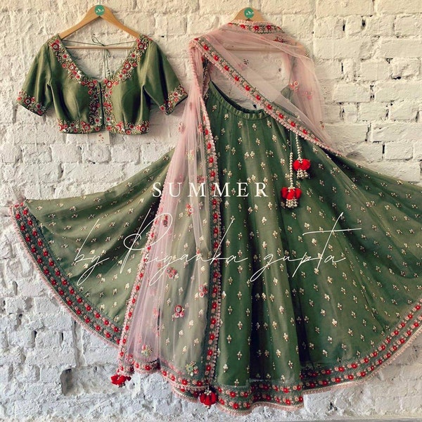 Heavy embroidery bridal lehenga choli Indian Pakistani wedding bridesmaids dress Ghagra choli chaniya choli