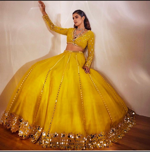 Yellow Exclusive with Mirror Work New Stylish Chaniya Choli