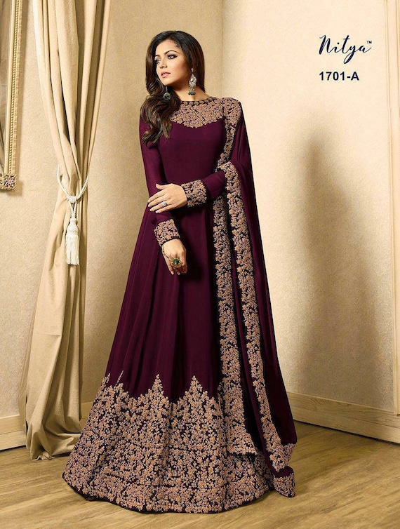 Heavy Embroidery Anarkali Suit Indian 