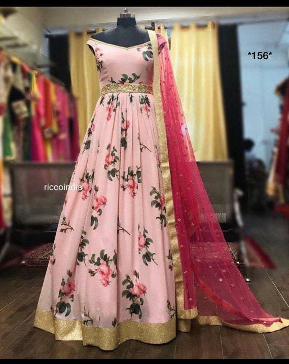 anarkali floral dress