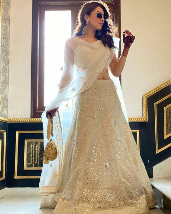 Lehenga Designer Ivory Cream Lehenga Choli Indian Pakistani - Etsy Israel Lehenga Designer Ivory Cream Lehenga Choli Indian Pakistani - Etsy Israel