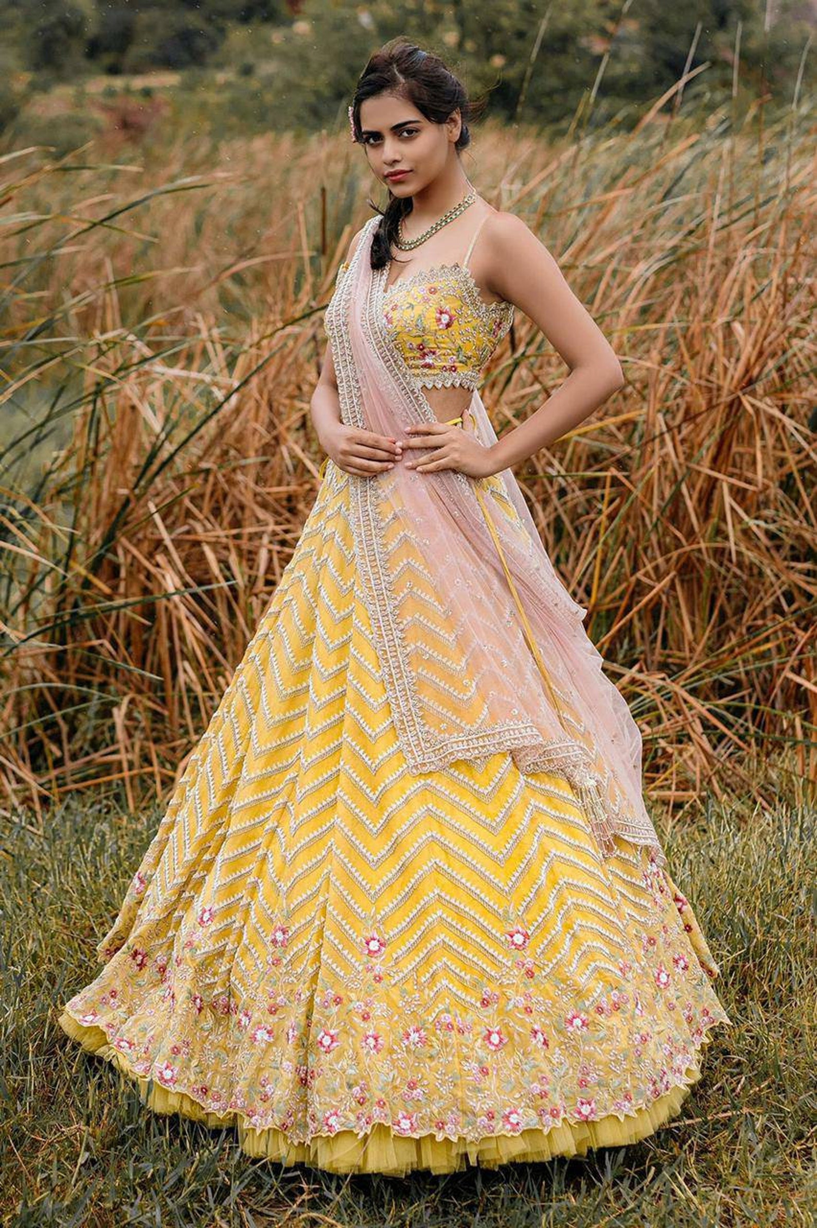 Yellow Designer Lehenga Choli Indian Pakistani Wedding Etsy
