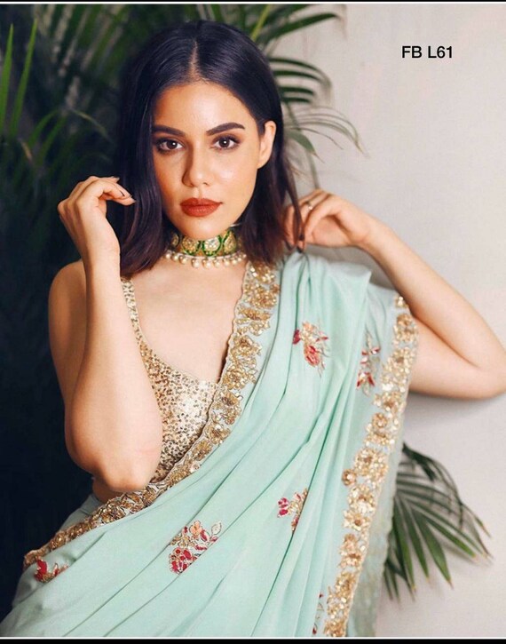 Women's Art Silk-Blouse Top Choli Bollywood U Forme Cou Sari Blouse 