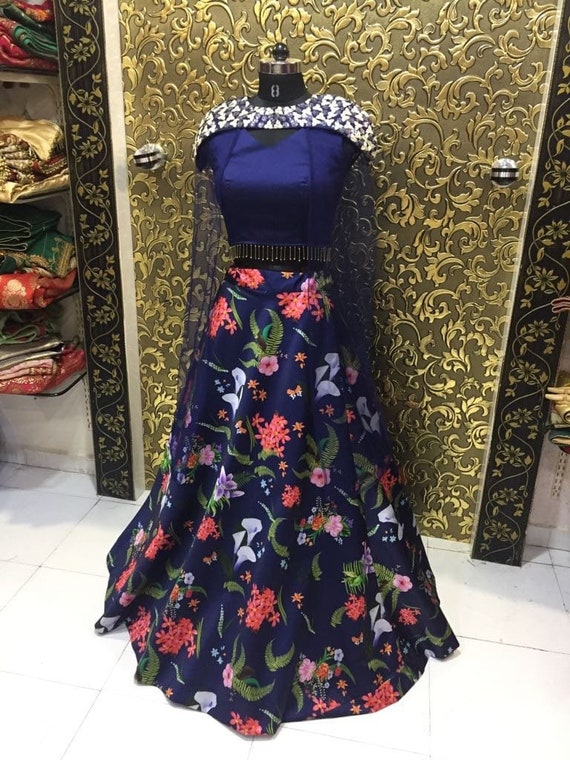 Designer Lehenga Choli Crop Top Skirt 