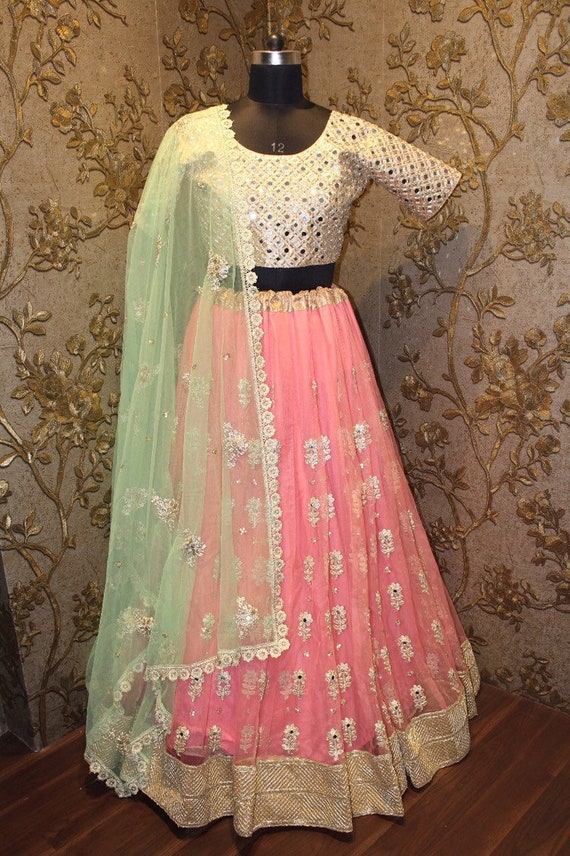 lehenga in pastel shades