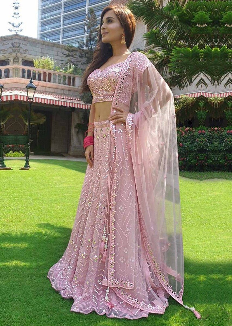 mirror lehenga choli