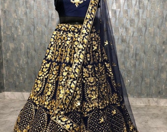 Lehenga Heavy Embroidery Indian Pakistani Designer Lehenga Etsy Ireland