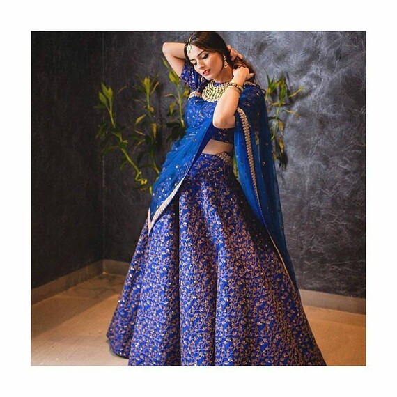 blue lehenga dress