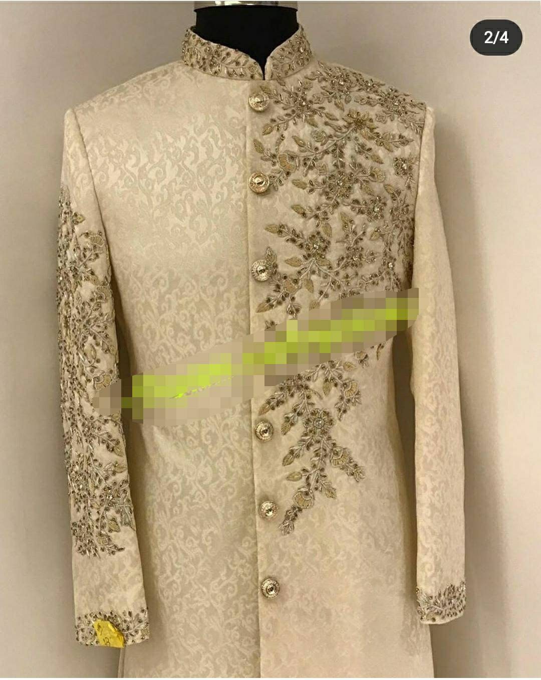 Designer sherwani groom sherwani Nawabi suit groomsmen outfit | Etsy