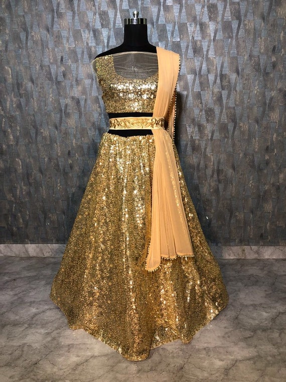 golden ghagra choli