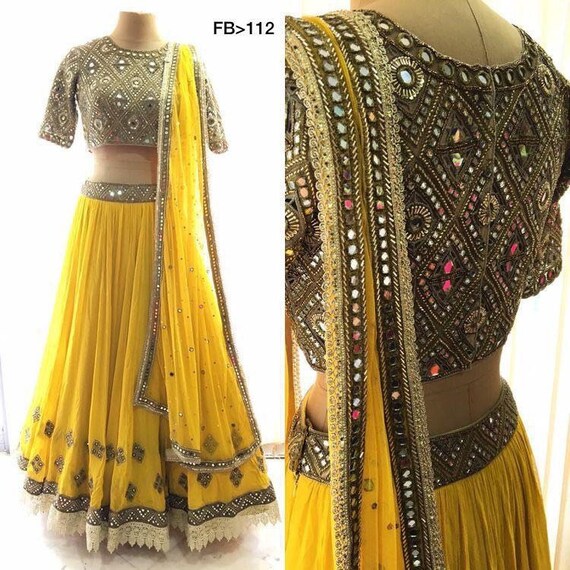 mirror work lehenga online