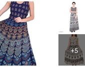 Hand block printed elephant camel design mandala kurtis Multi color Cotton Women kurti Free size for 36 to 44 size