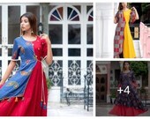 Rayon Printed Kurtis Indian Traditional Printed Multi color Cotton Women long dress kurti M,Land XL,XXL size
