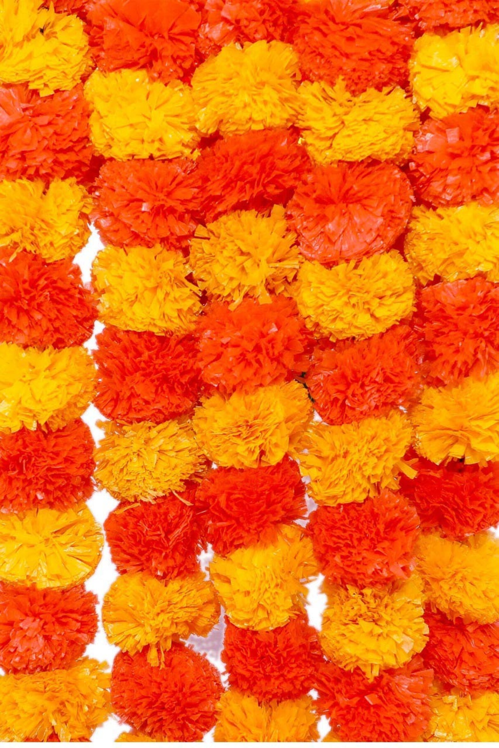 Home Decor Artificial Marigold Flower Multi Color Garlands for Etsy