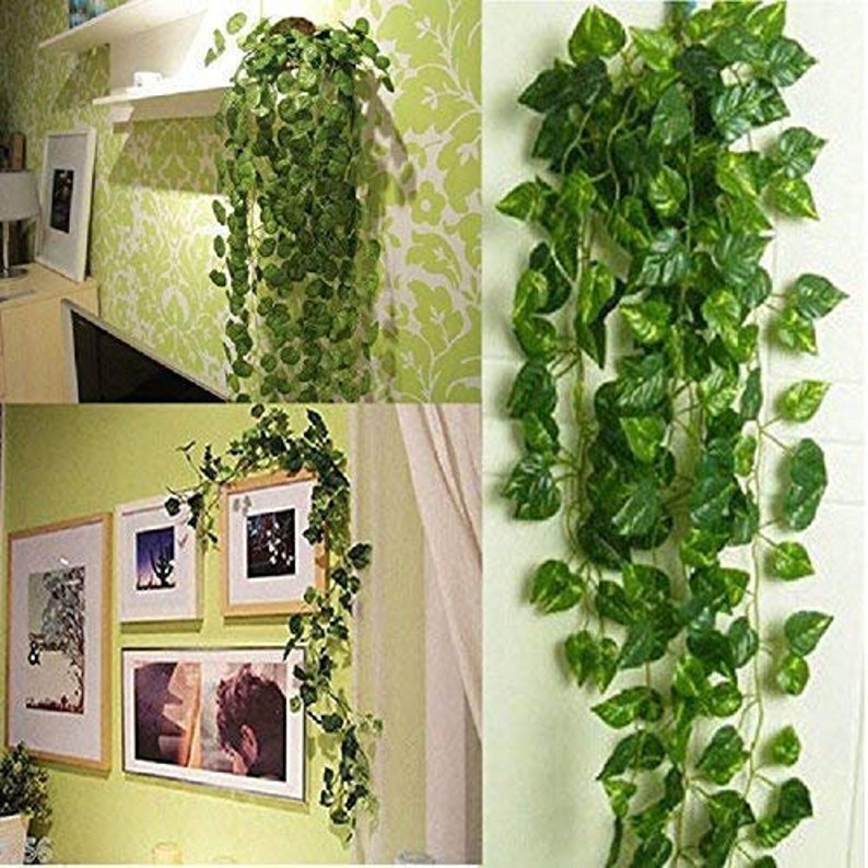 Home Decor Artificial Garland Money Plant Leaf Creeper Wall Etsy
