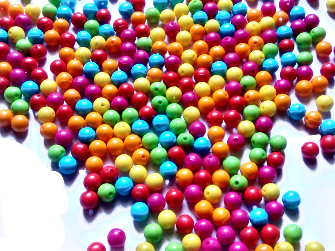 Plastic Beads multi color moti for crafting 4 mm 100 pcs Etsy