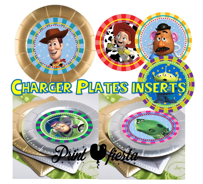 Toy Story Plate Inserts 8 Round Images Digital Files Etsy