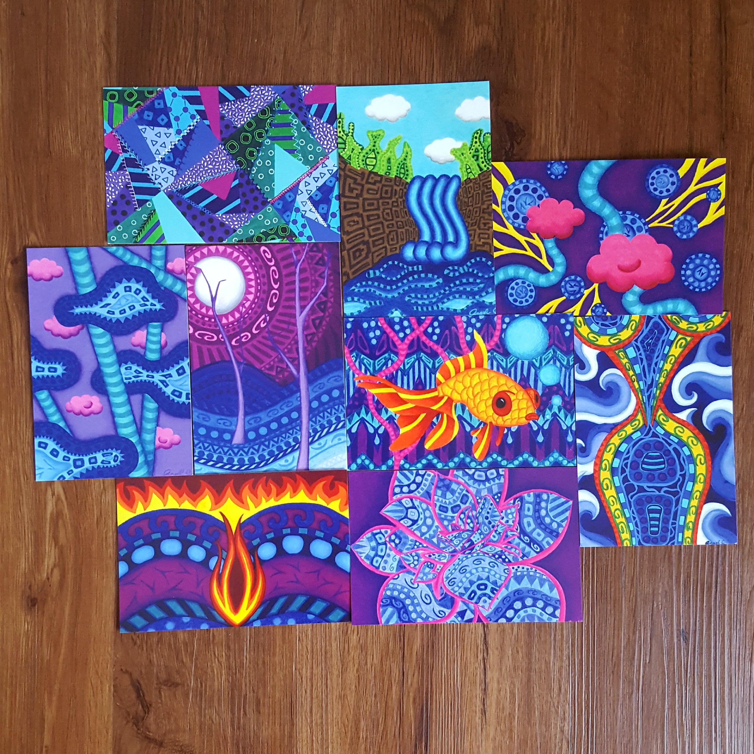 Fine Art Postcards Set of 6 4 x 6 inch Whimsical Artwork Etsy