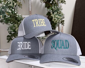 Custom Embroidered Trucker Hats: Bride, Bridesmaids, Bachelorette Party