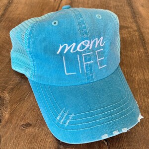 Mom Life Distressed & Embroidered Hat