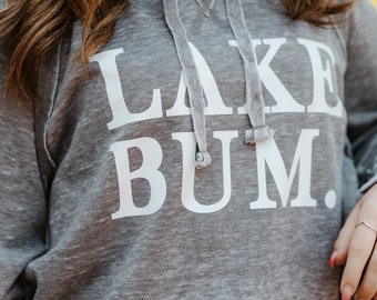 Beach/Lake Bum Hoodie, Soft oversized comfy sweatshirt