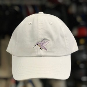 Hummingbird Embroidered Baseball Hat, Customizable Hat, Soft Hat, Personalized Baseball Hat, Custom Gift, Bachelorette Hat, Cotton Hat